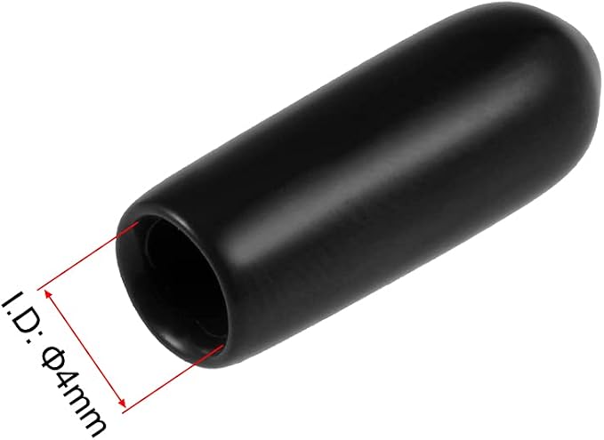 【50個セット】エンドキャップ 4mm 内径 円形 先端保護キャップ ネジ保護 カバー パイプキャップ PVC製 柔軟性 椅子脚カバー 家具 補修用 傷防止 安全対策 ブラック