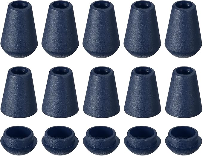 【16個セット】 コードストッパー ベル型 紐止め コードエンド 調整用 プラスチック製 直径5mm対応 紛失防止・DIY・衣類・バックパック用 留め具 ネイビーブルー