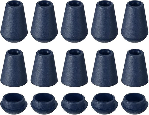 【16個セット】 コードストッパー ベル型 紐止め コードエンド 調整用 プラスチック製 直径5mm対応 紛失防止・DIY・衣類・バックパック用 留め具 ネイビーブルー